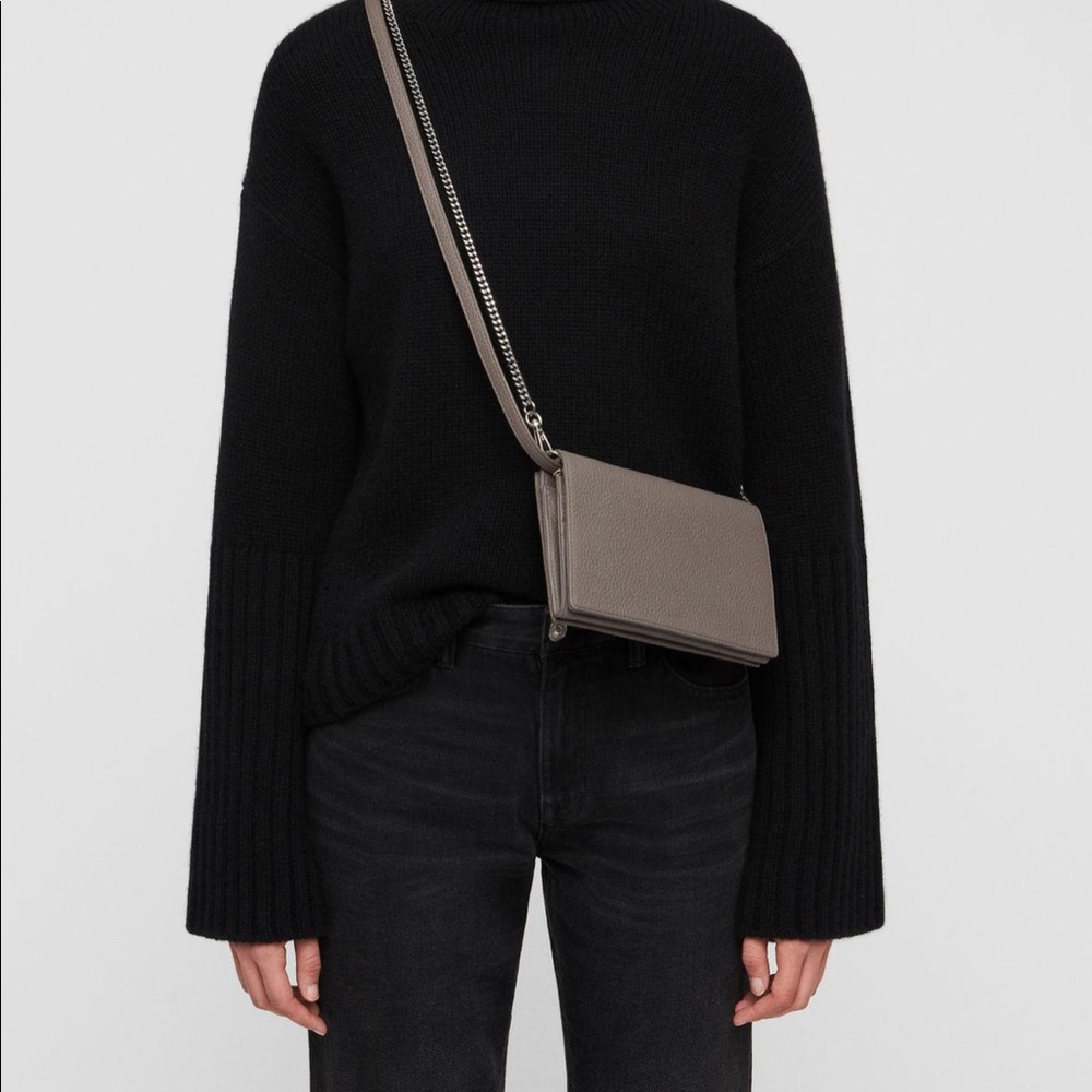 NWOT All Saints Fetch Crossbody GRAY